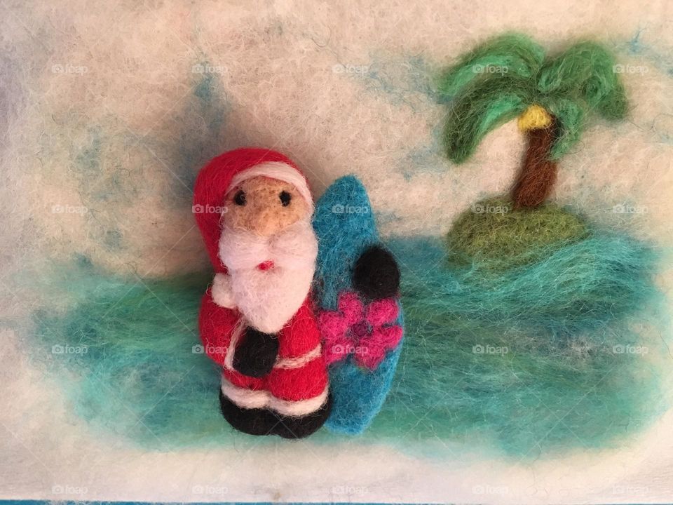 Santa enjoys his vacation 