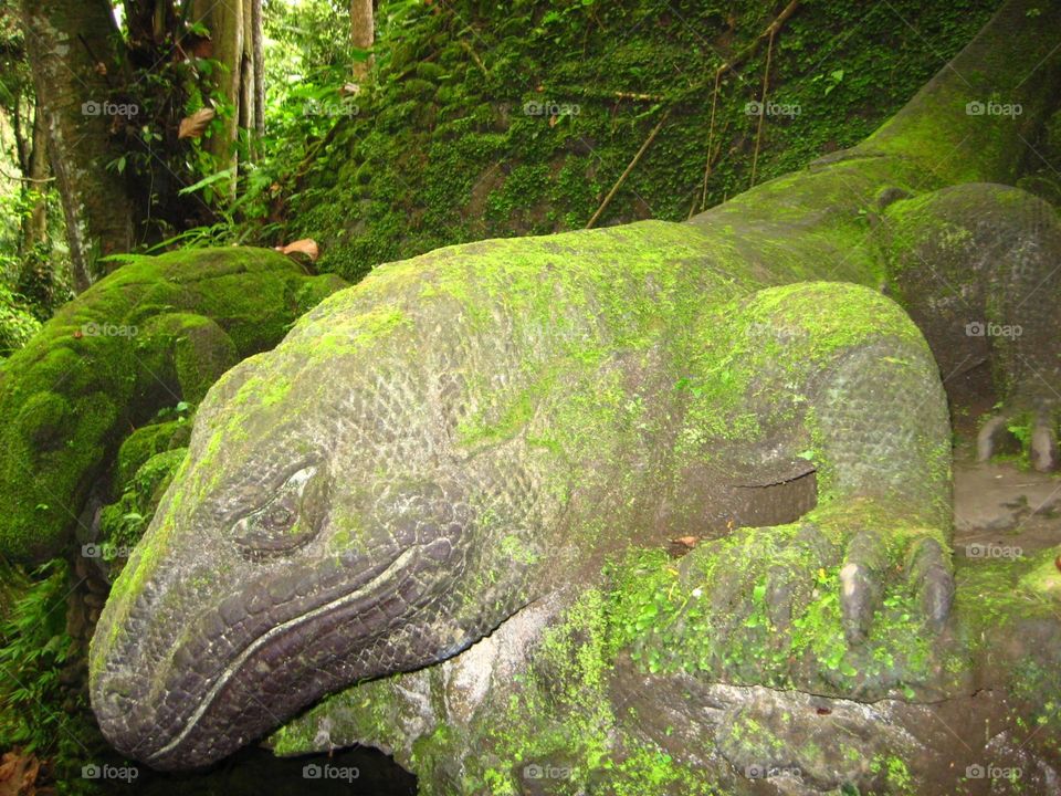 Stone Statue of a Komodo Dragon