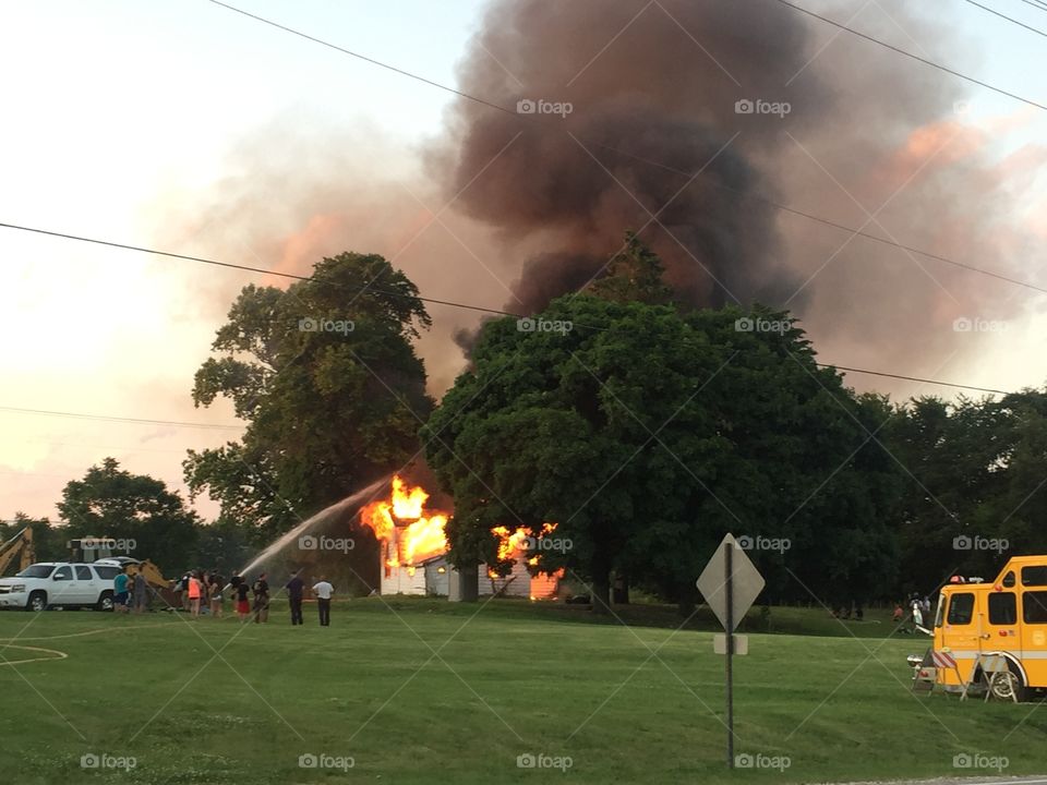 Flame, Calamity, Smoke, Landscape, Vehicle