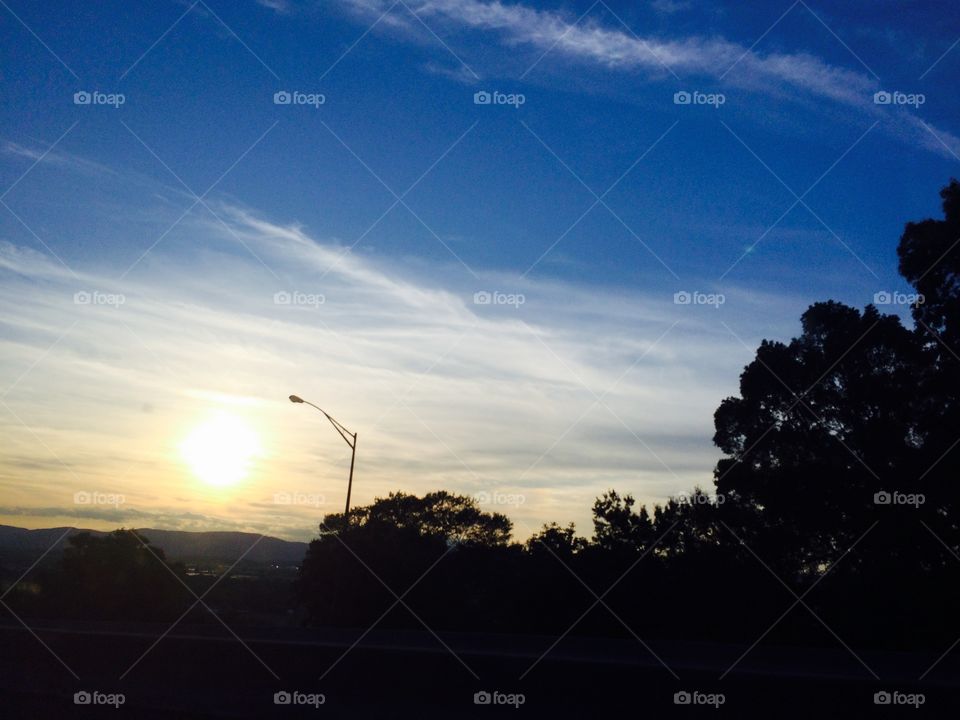 The golden sun setting