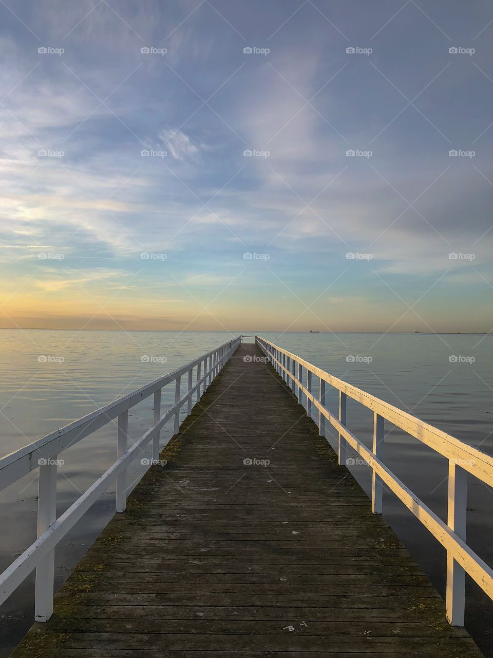 Boardwalk in sunset