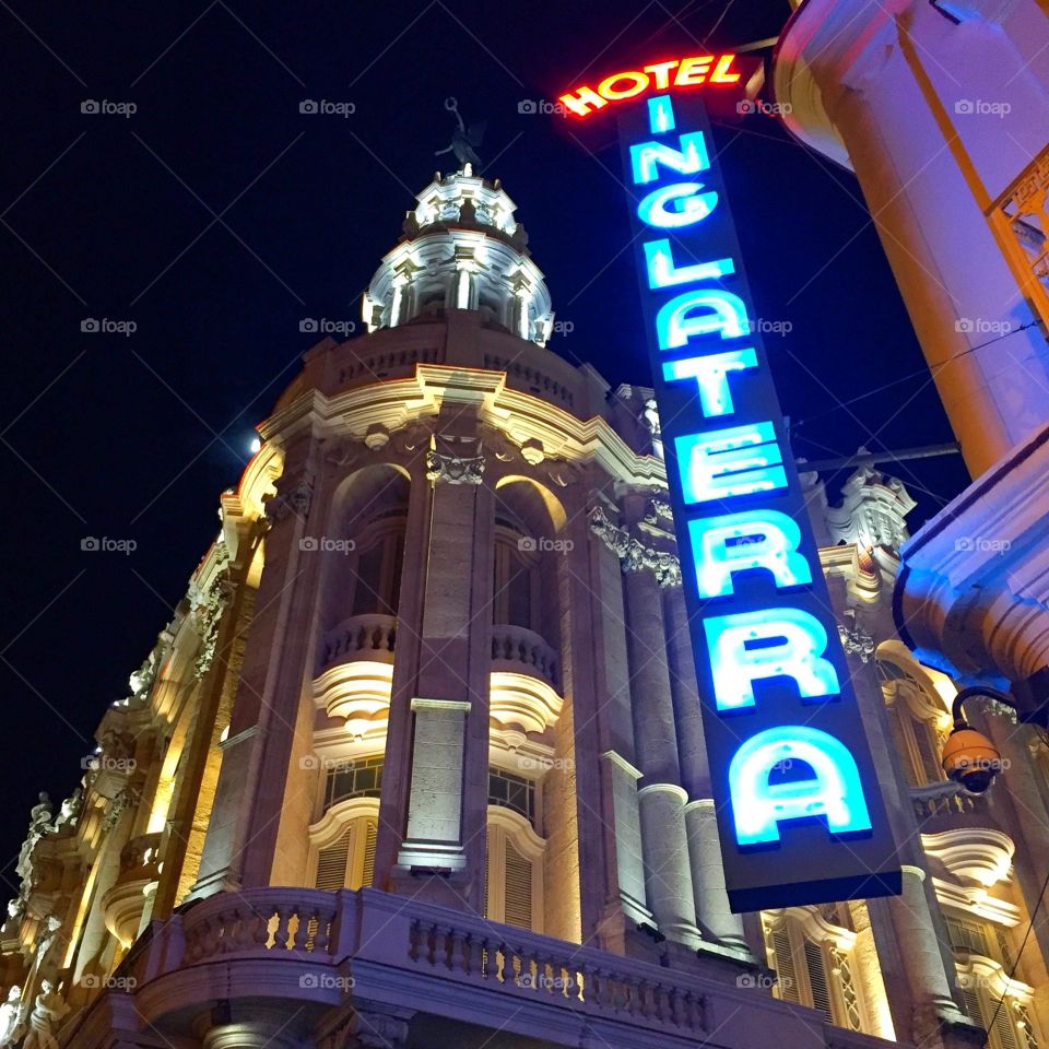 Neon, Evening, City, Illuminated, Architecture