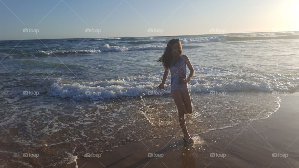 running from the waves