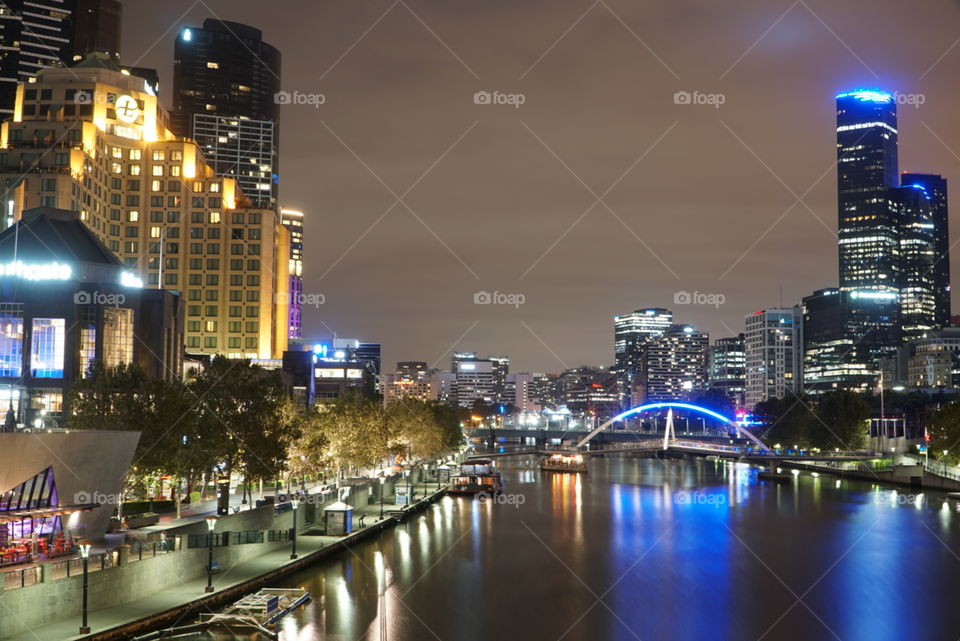 Southbank by night. Melbourne Victoria, Australia