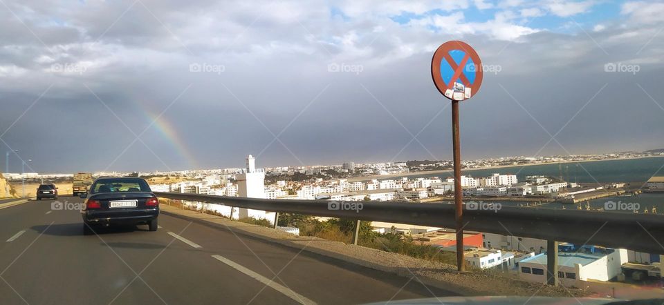 nice view of sky and rainbow