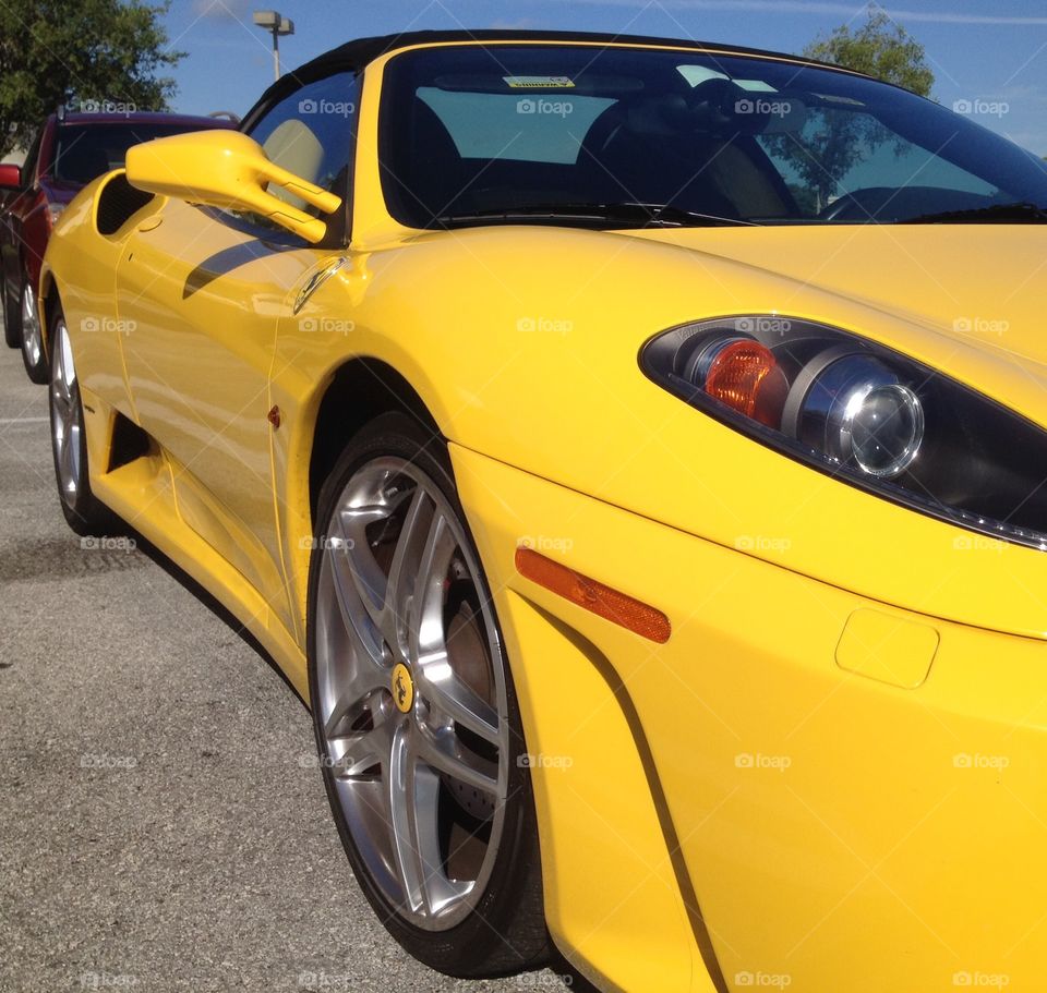 Yellow Ferrari out in public