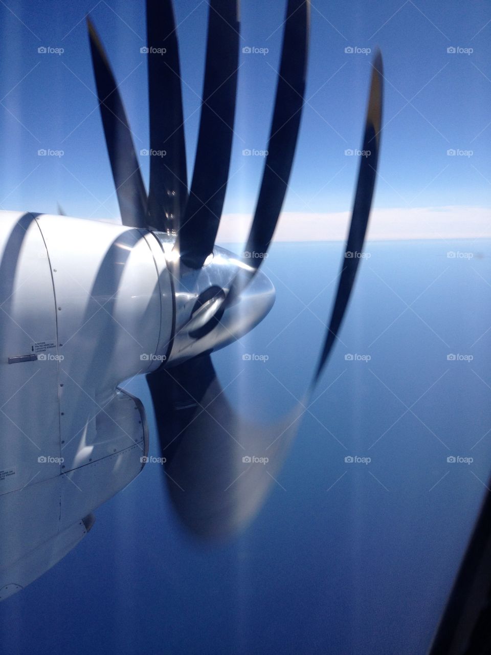 Propeller plane. Propeller plane, in the air