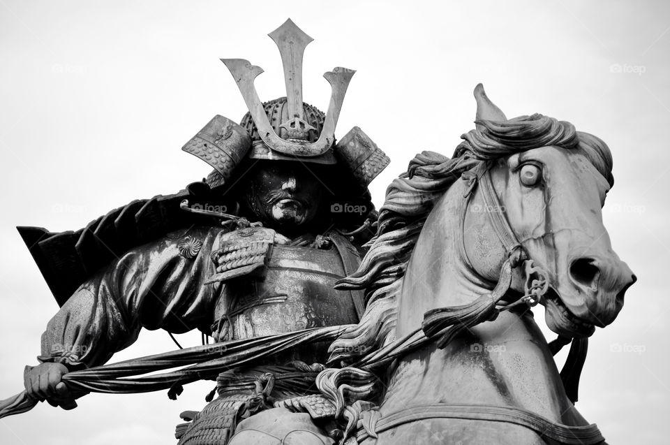 statue horse japan warrior by jianliu.86