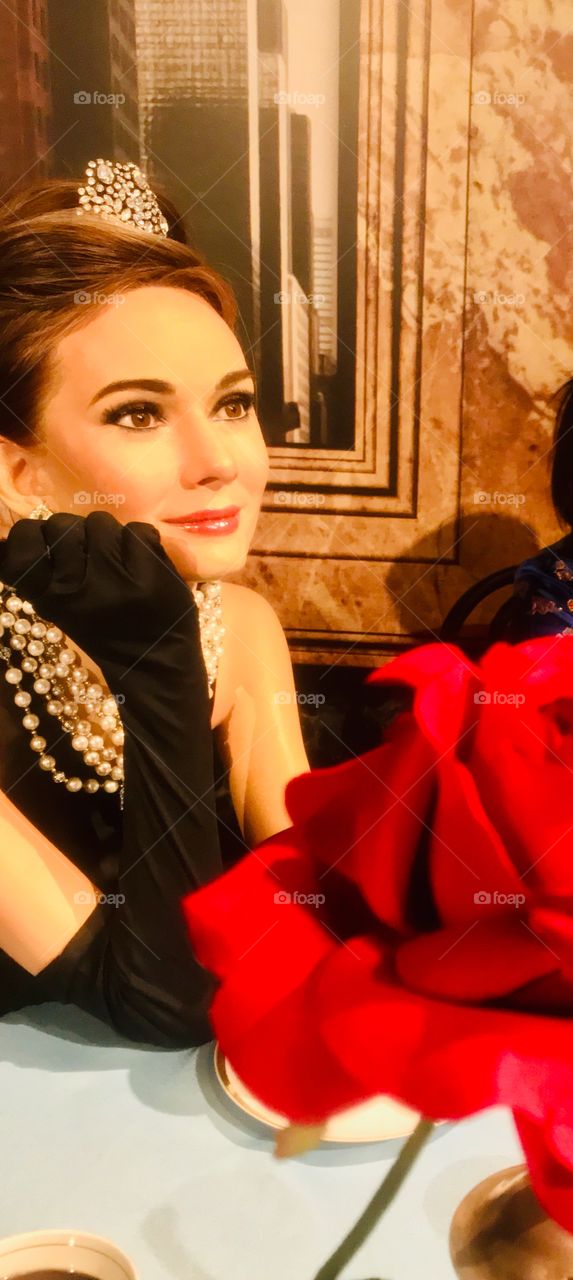 Audrey Hepburn from Breakfast at Tiffany’s at Madam Tussauds in Orlando Florida 