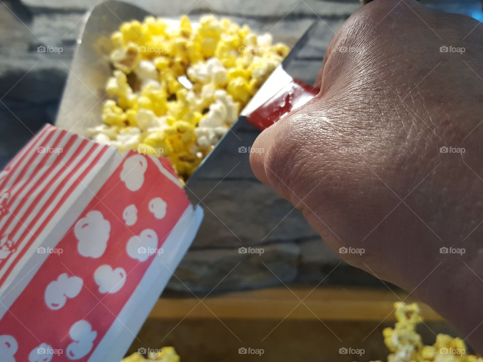 serving popcorn