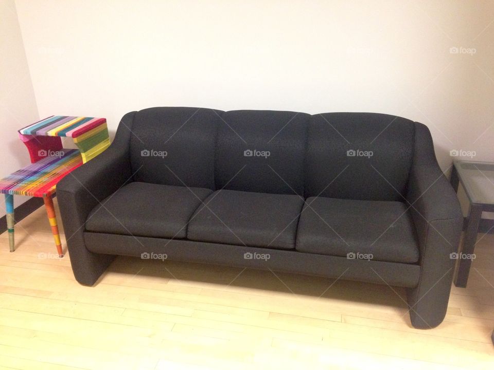 Lobby couch black. 