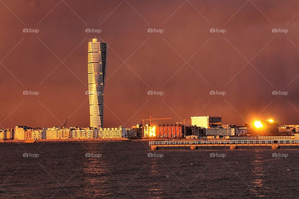 Turning Torso in sunset