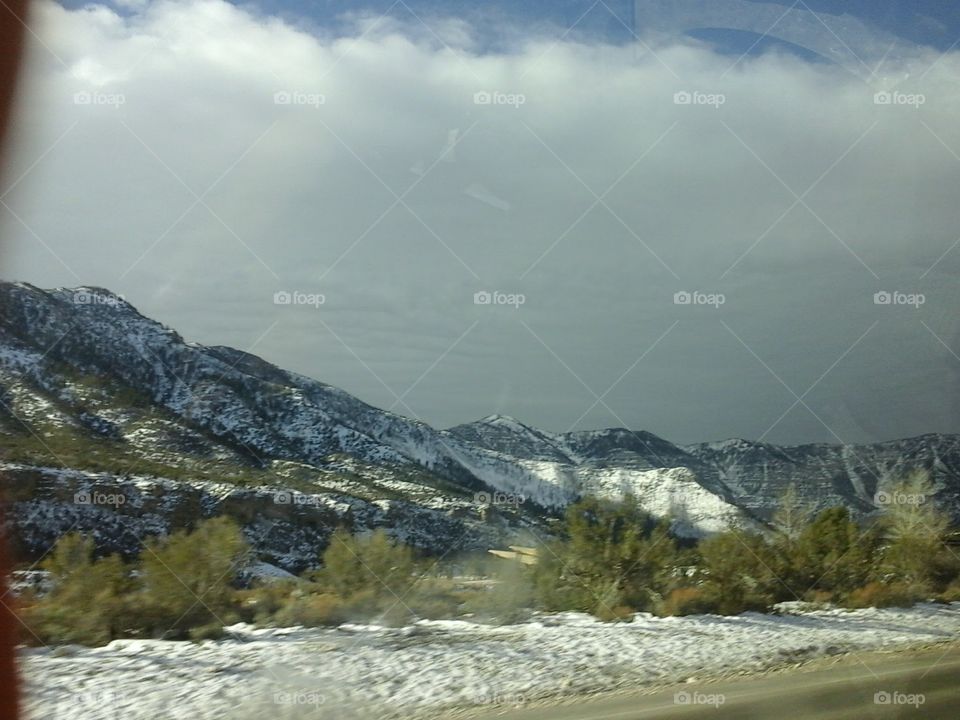 Montaña llena de nieveY arbolitos