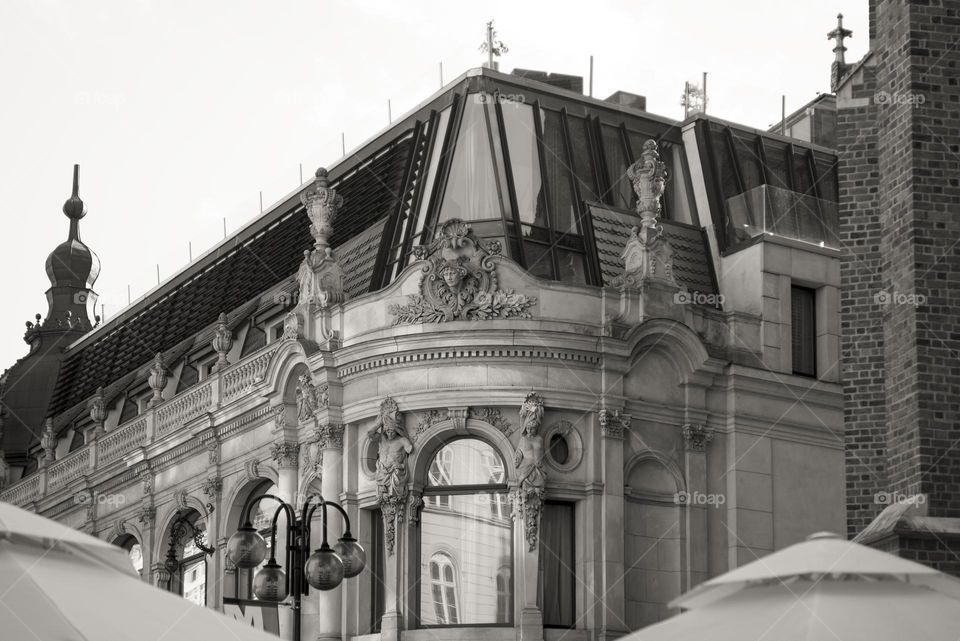 Beautiful architecture of the Polish city.  Wroclaw, 5.06.2022