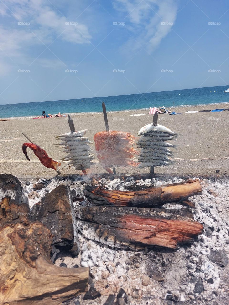 seafood in the beach