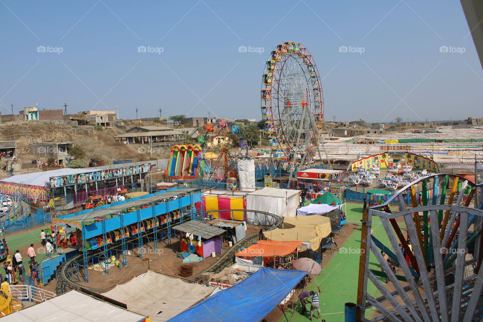 Indian Giant wheel with colourful decoration