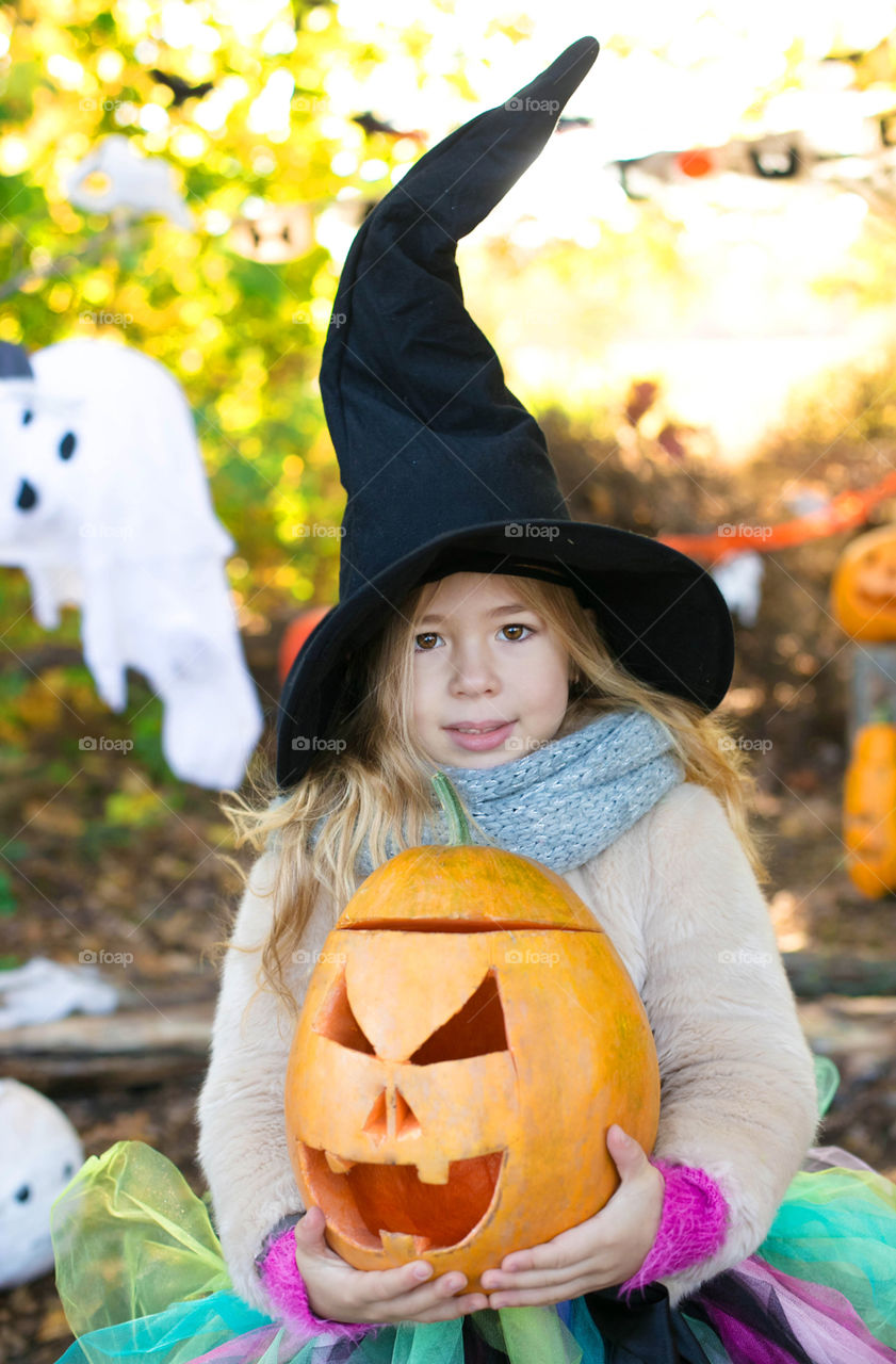 Fall, Halloween, Child, People, Lid