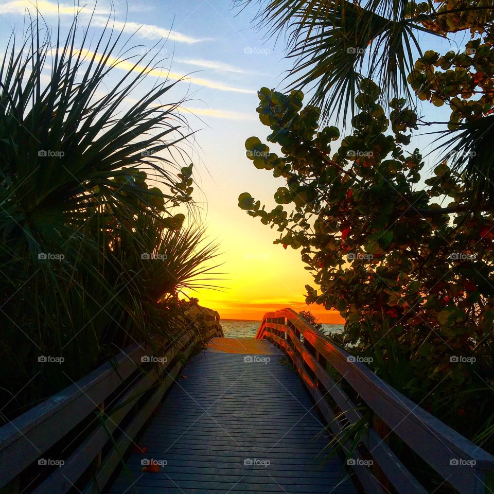 Enter to the beauty of a beach sunset...