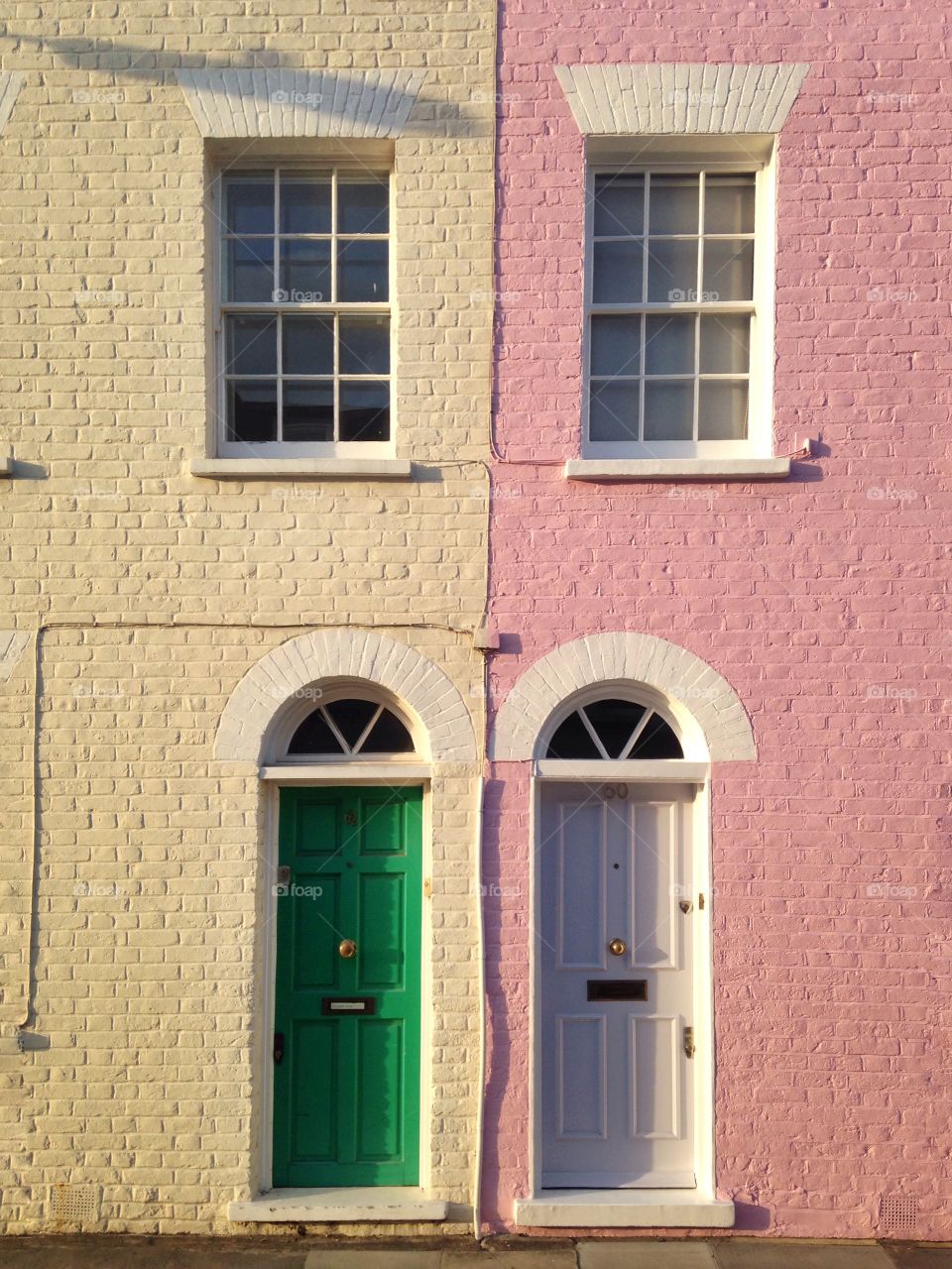 Houses. Pastel coloured houses around Parsons Green