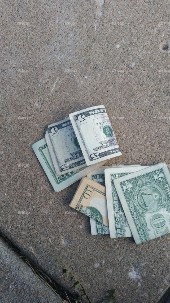 money on the ground