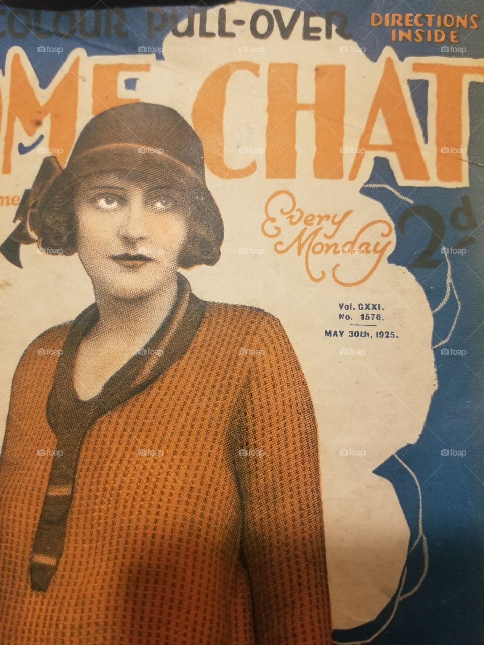 1925 Home Chat Old Magazine Cover