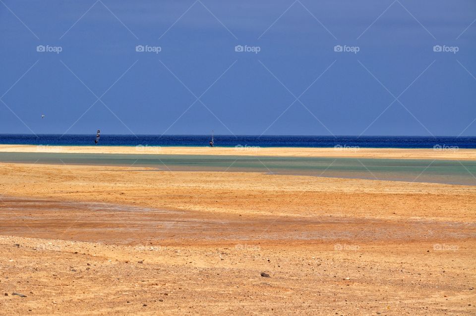 beautiful sotavento beach on fuerteventura canary island in spain