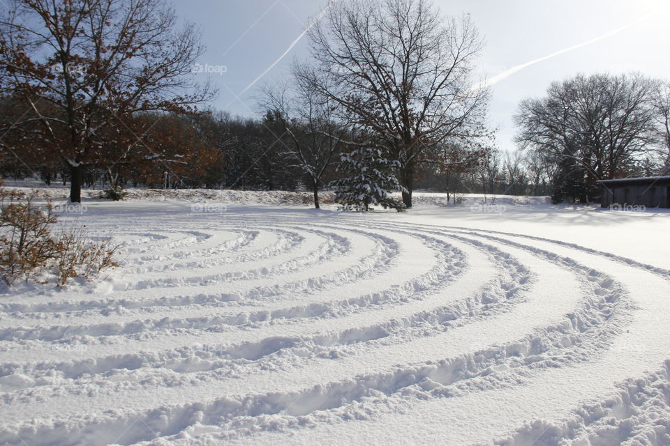 Snow crop circles