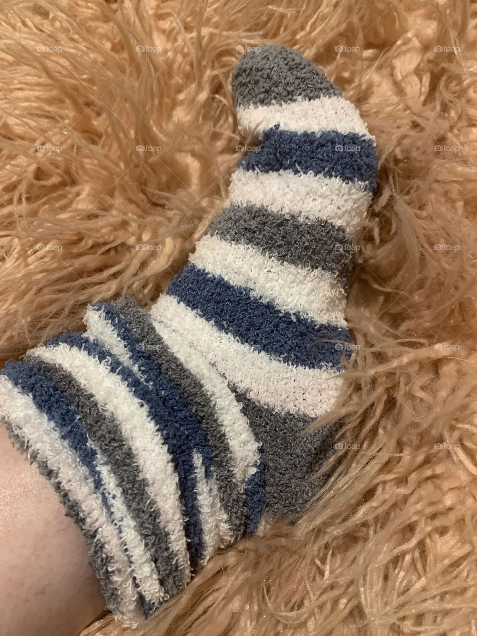 Striped sock fluffy rug cozy sock 