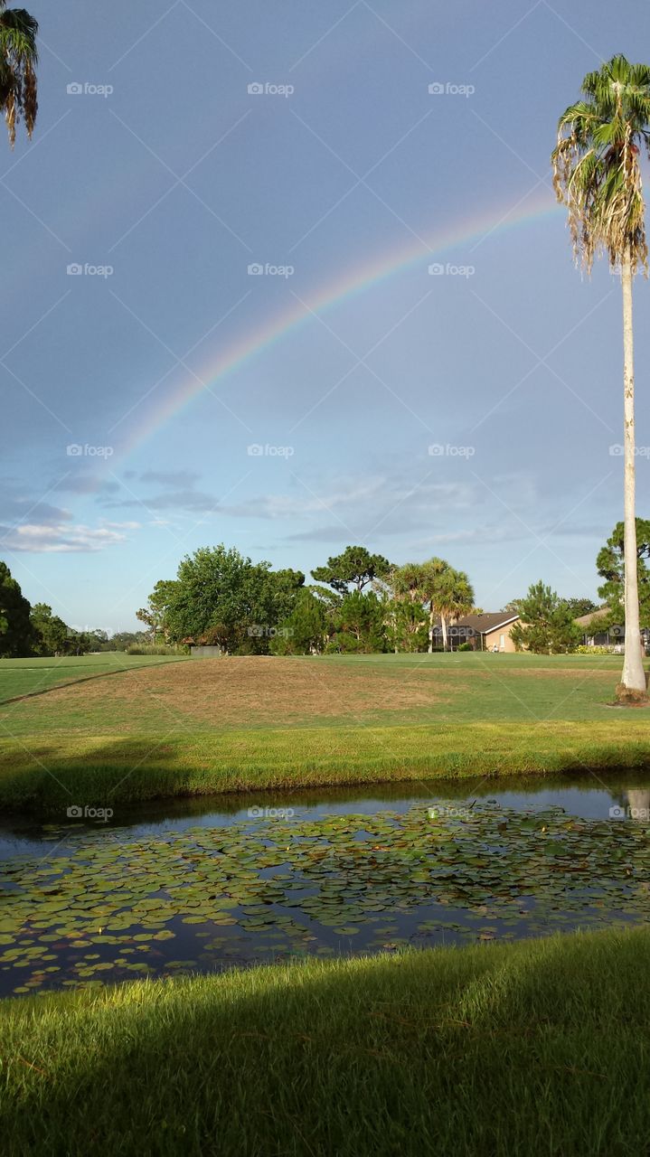 Evening  Rainbow. this amazing double rainbow appeared after what felt like a monsoon