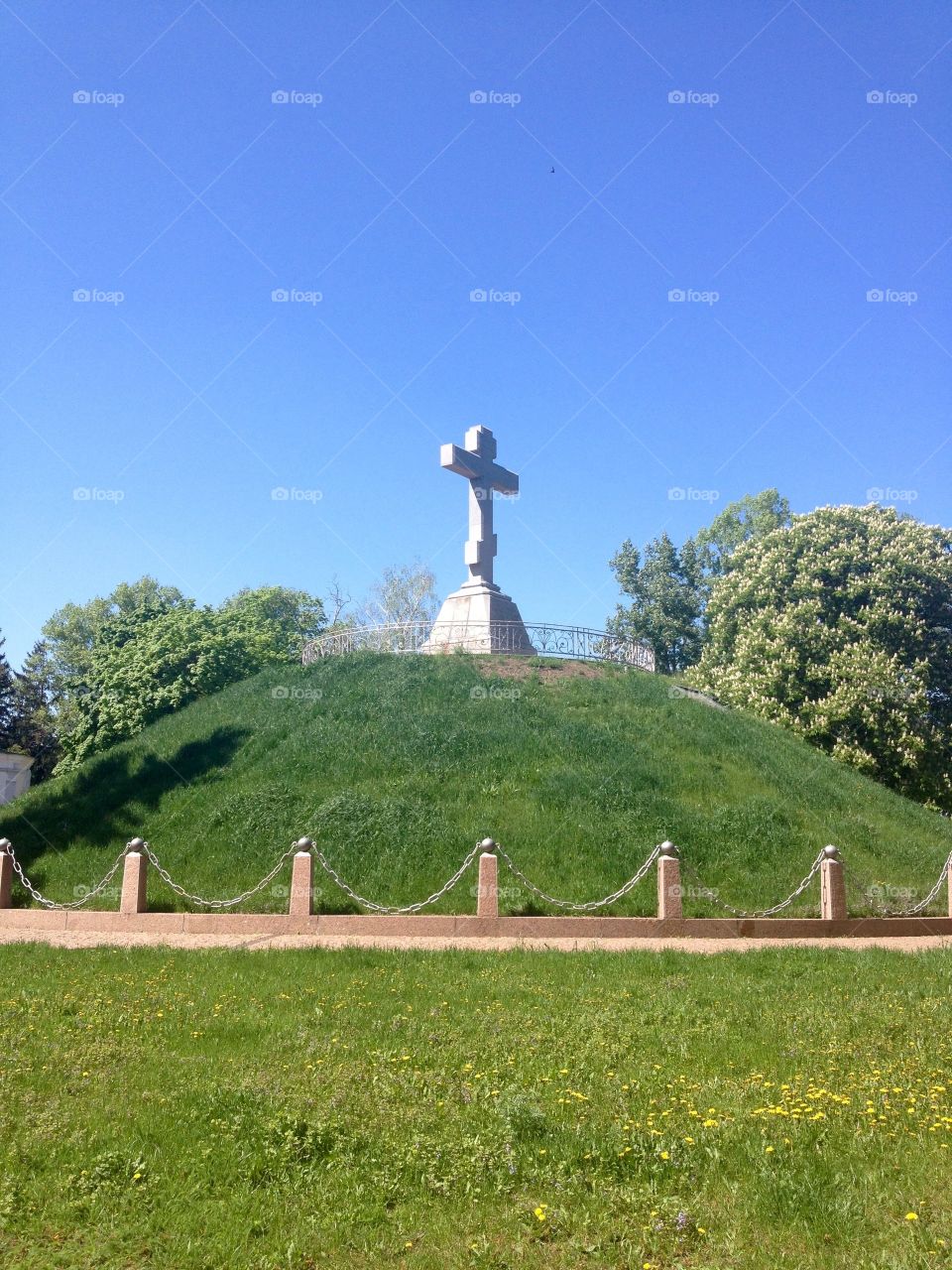 A crucifix memorial in Poltava