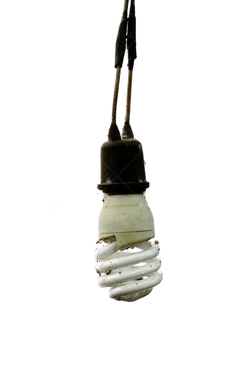 Old lamp hanging with white background