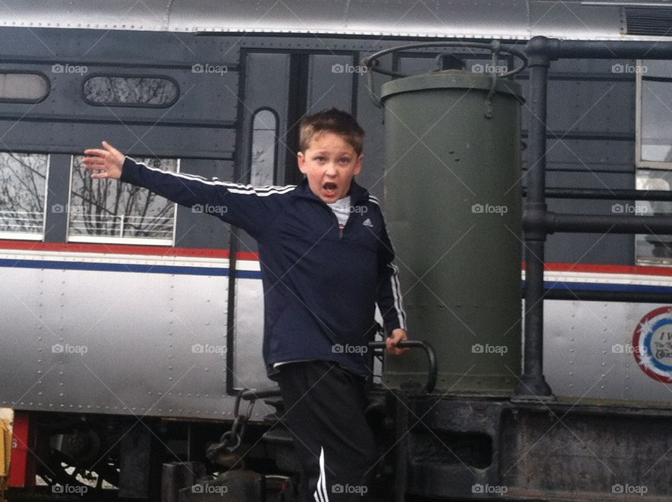 Having fun at the Museum of Transportation