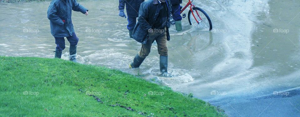 Floods. Flooded road