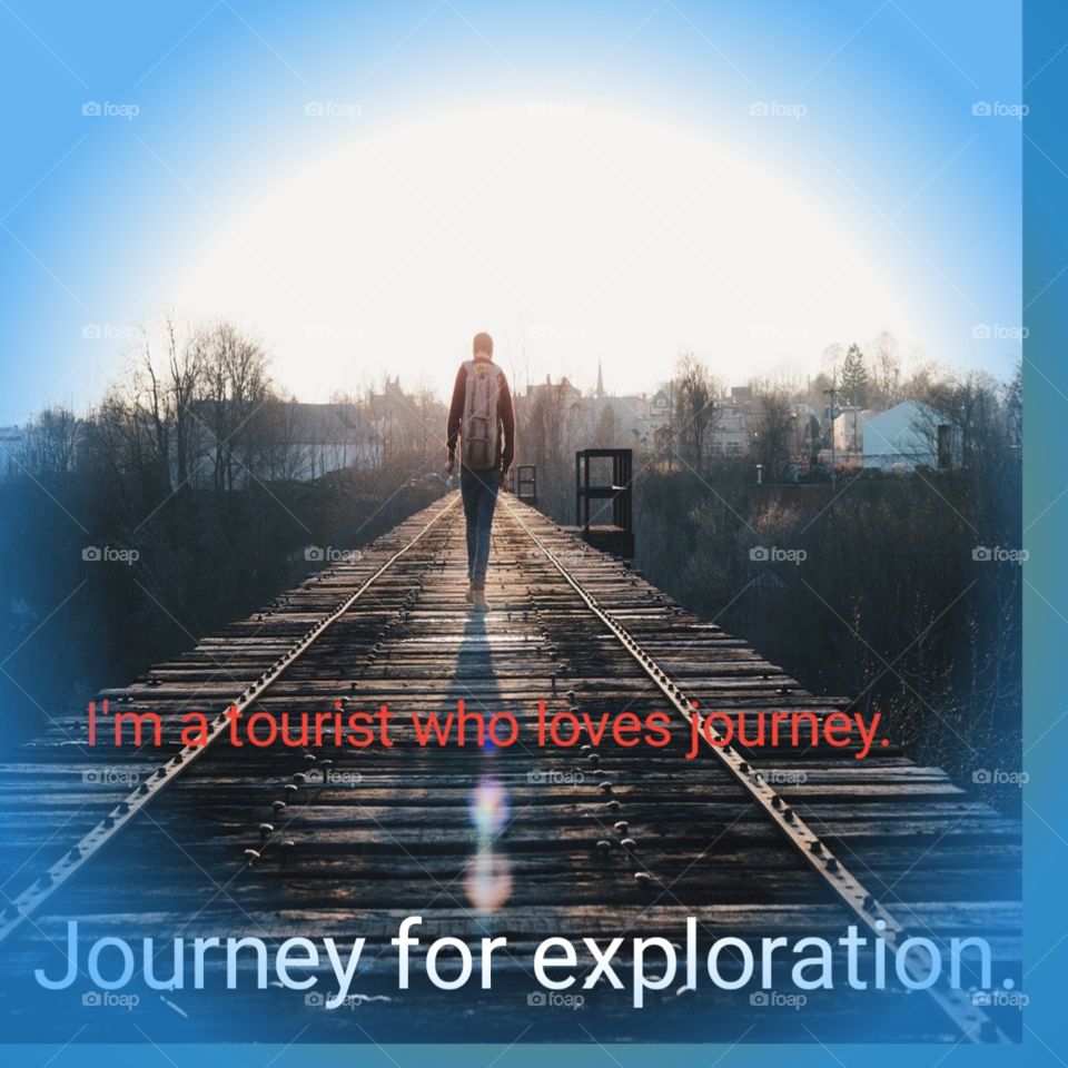 A man in a journey ready for exploration