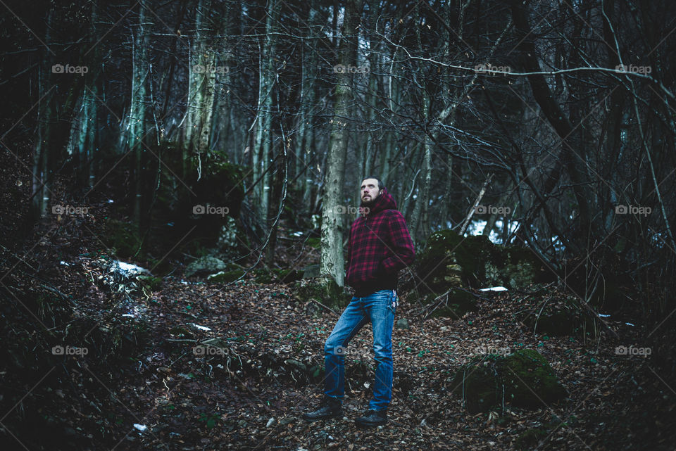 man in forest