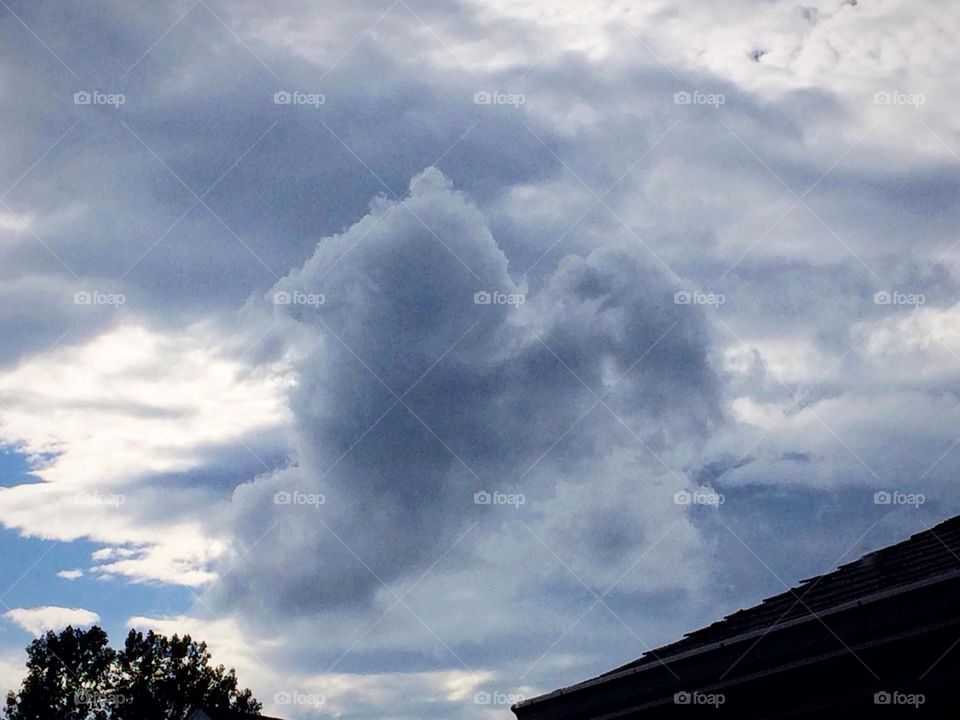 Heart shape storm cloud