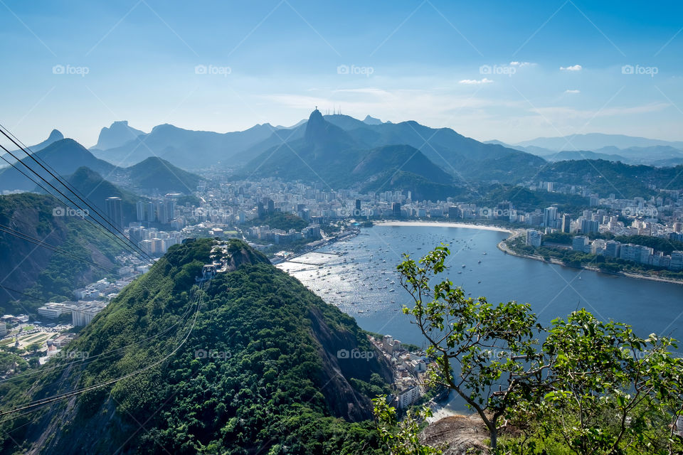 View on Rio de Janeiro from the top of the mountain