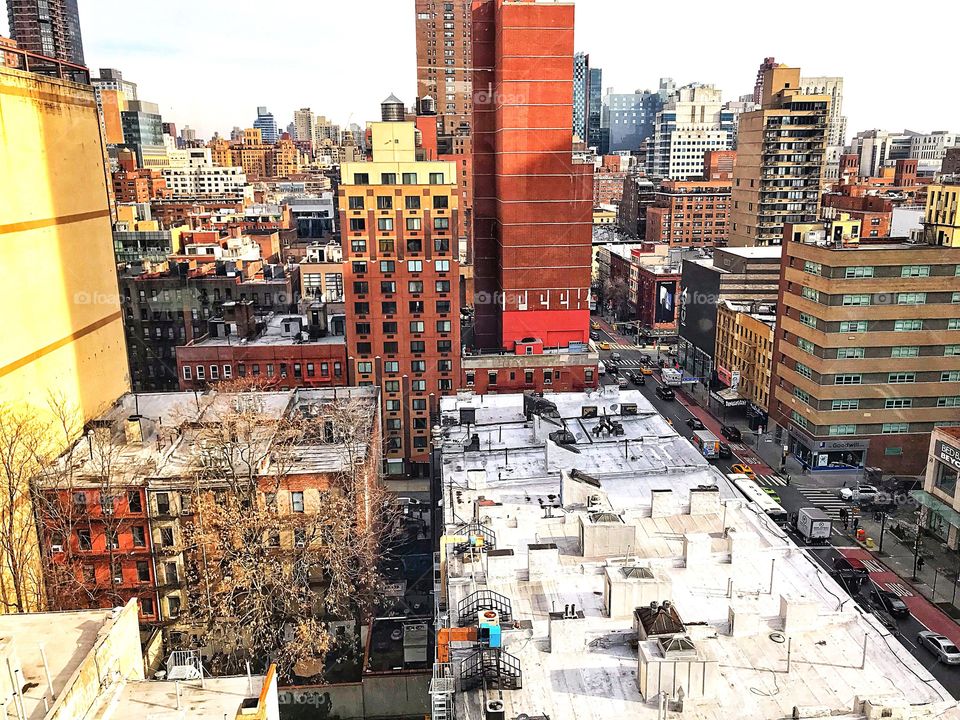 View from the Roosevelt Island Tramway of Midtown East