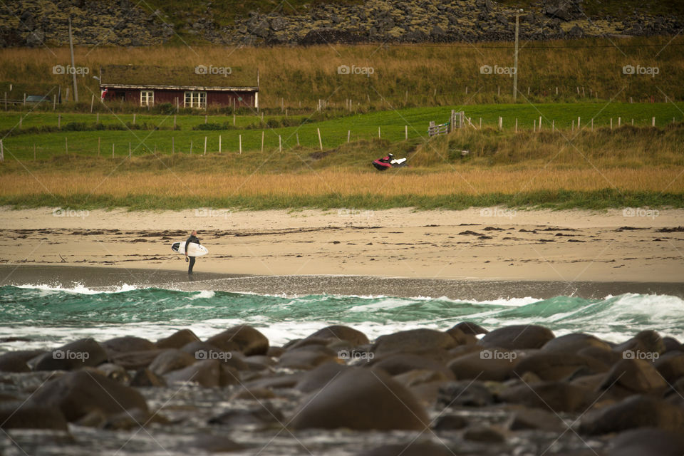 surfer on the beach