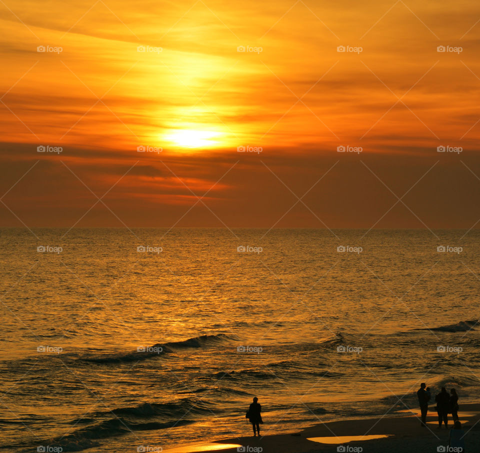 Idyllic view of sea during sunset