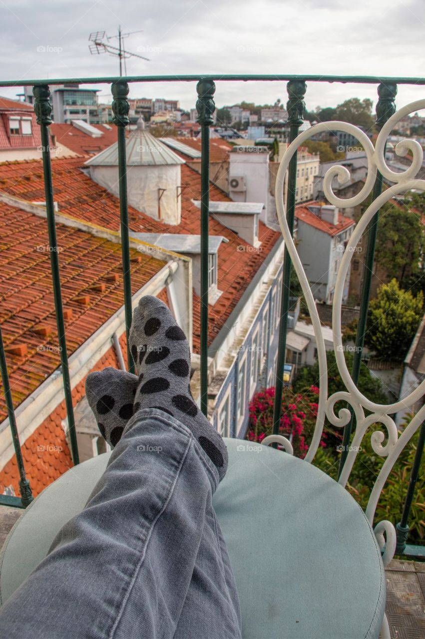 Relaxing on the balcony 