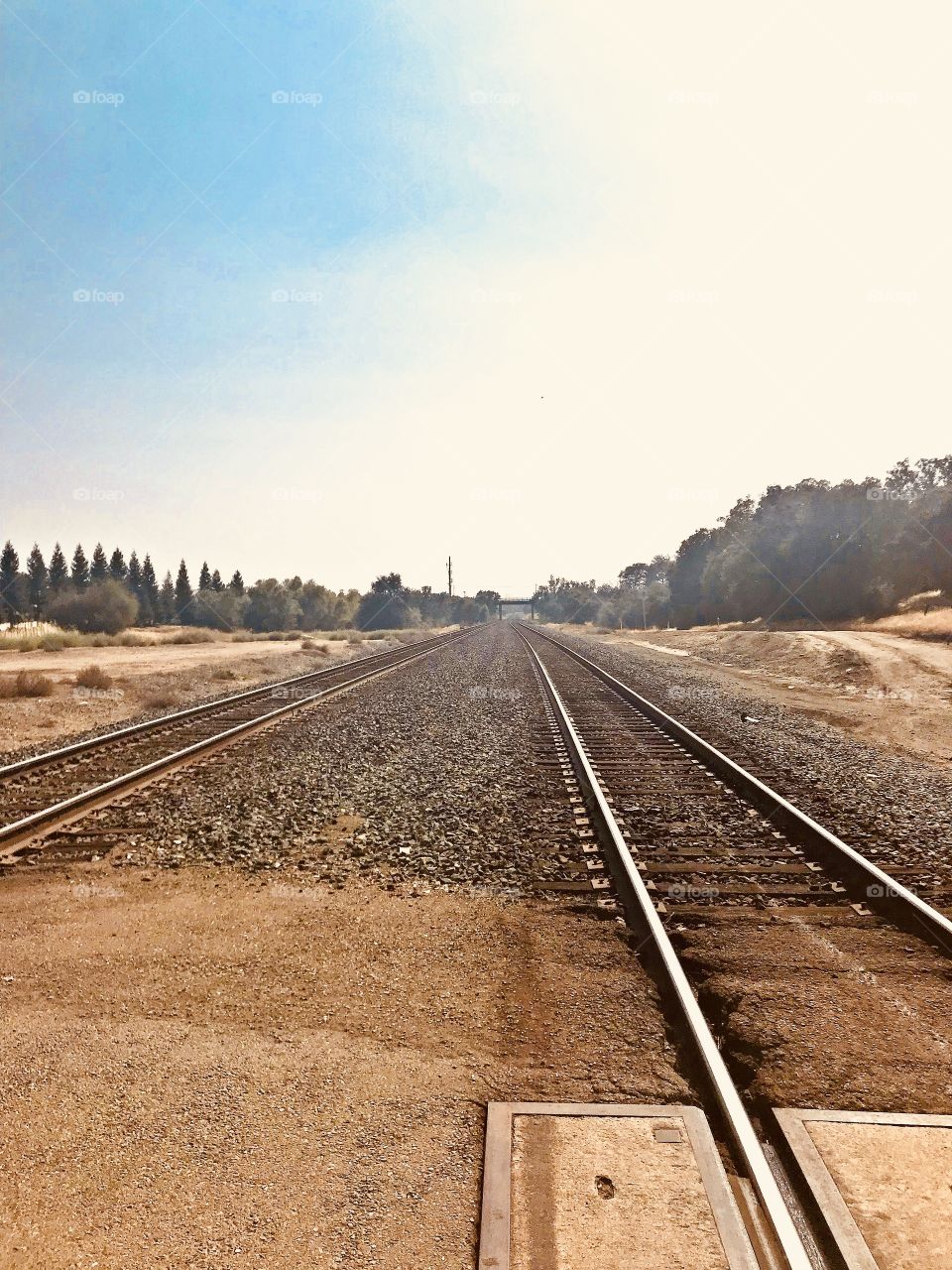 Railroad track in the prairie 