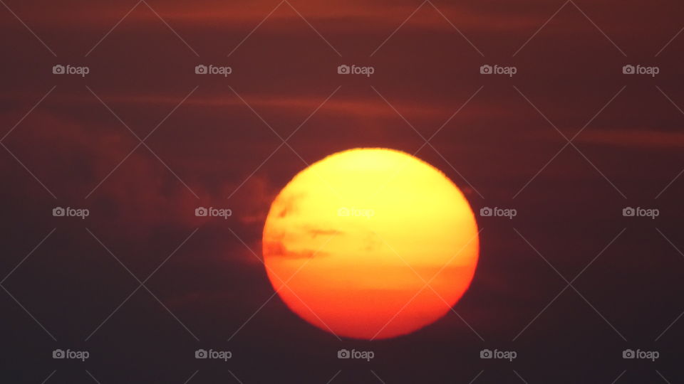 View of sun during sunset
