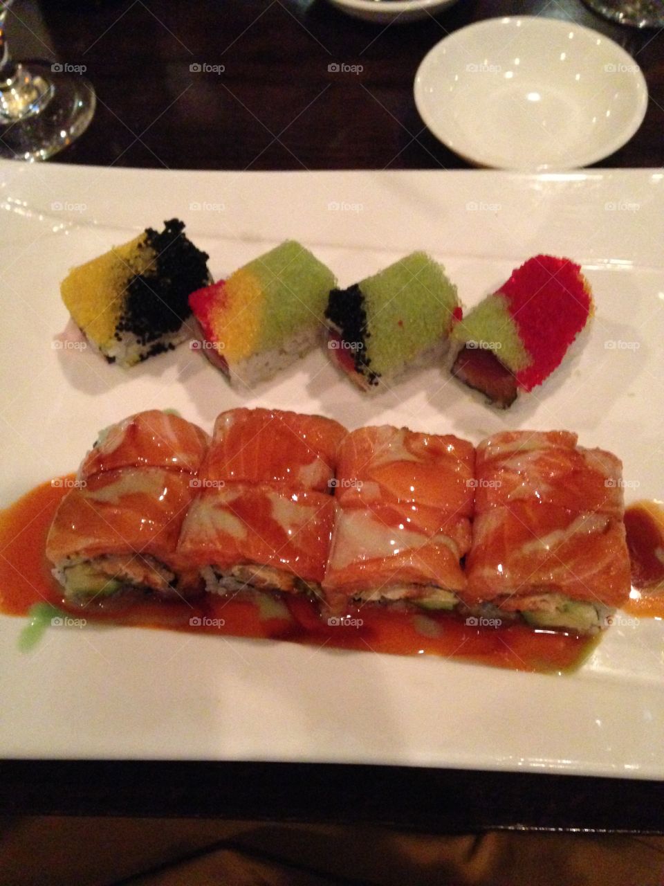 Christmas roll and sushi