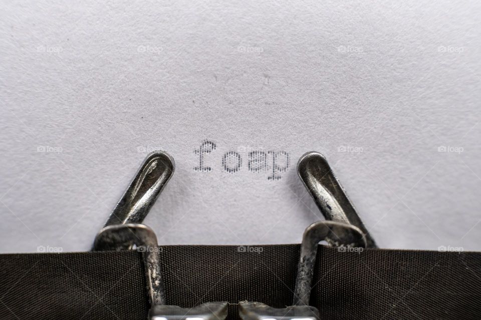 foap word from a manual typewriter