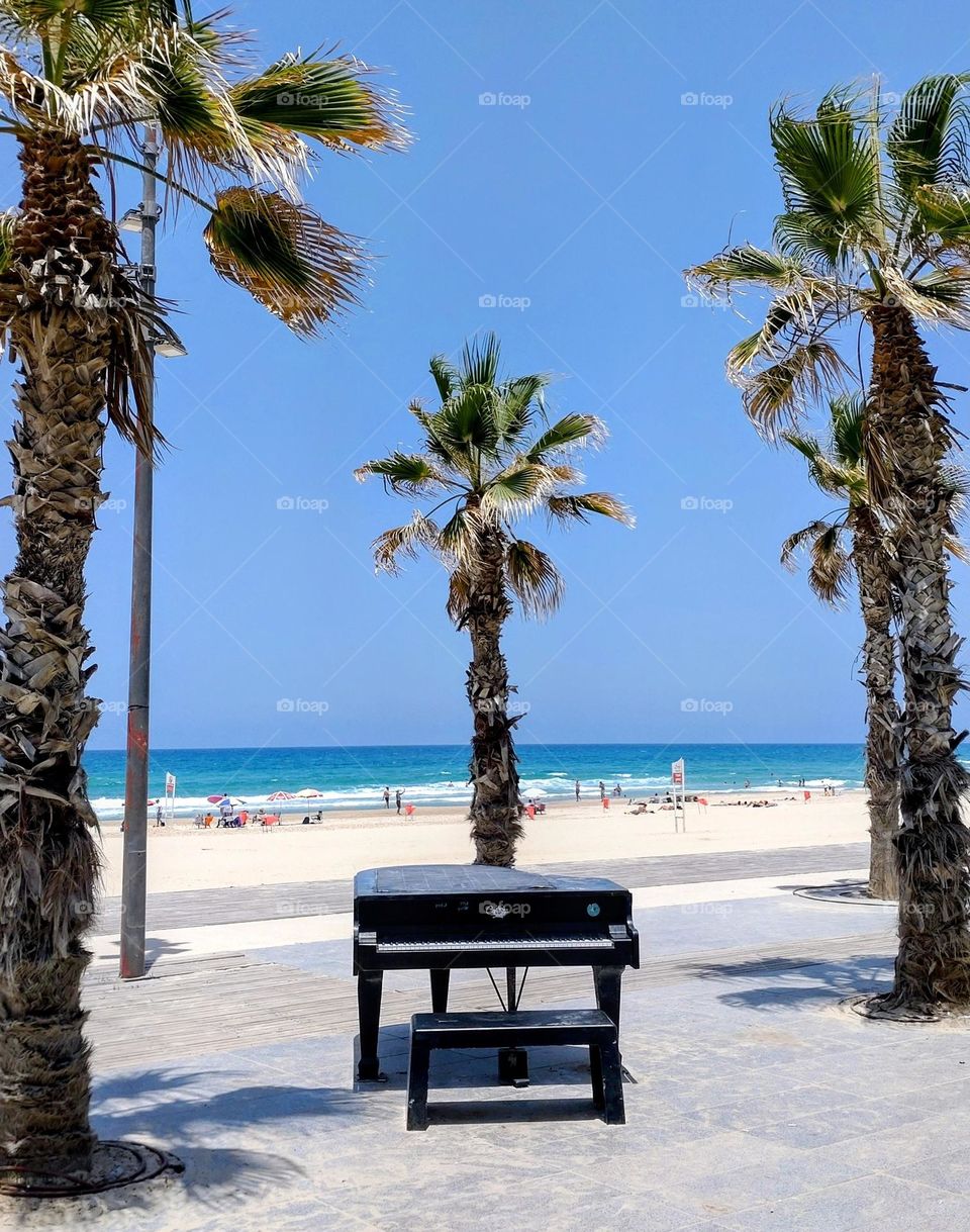 The beach and piano 🌴🎹🌞