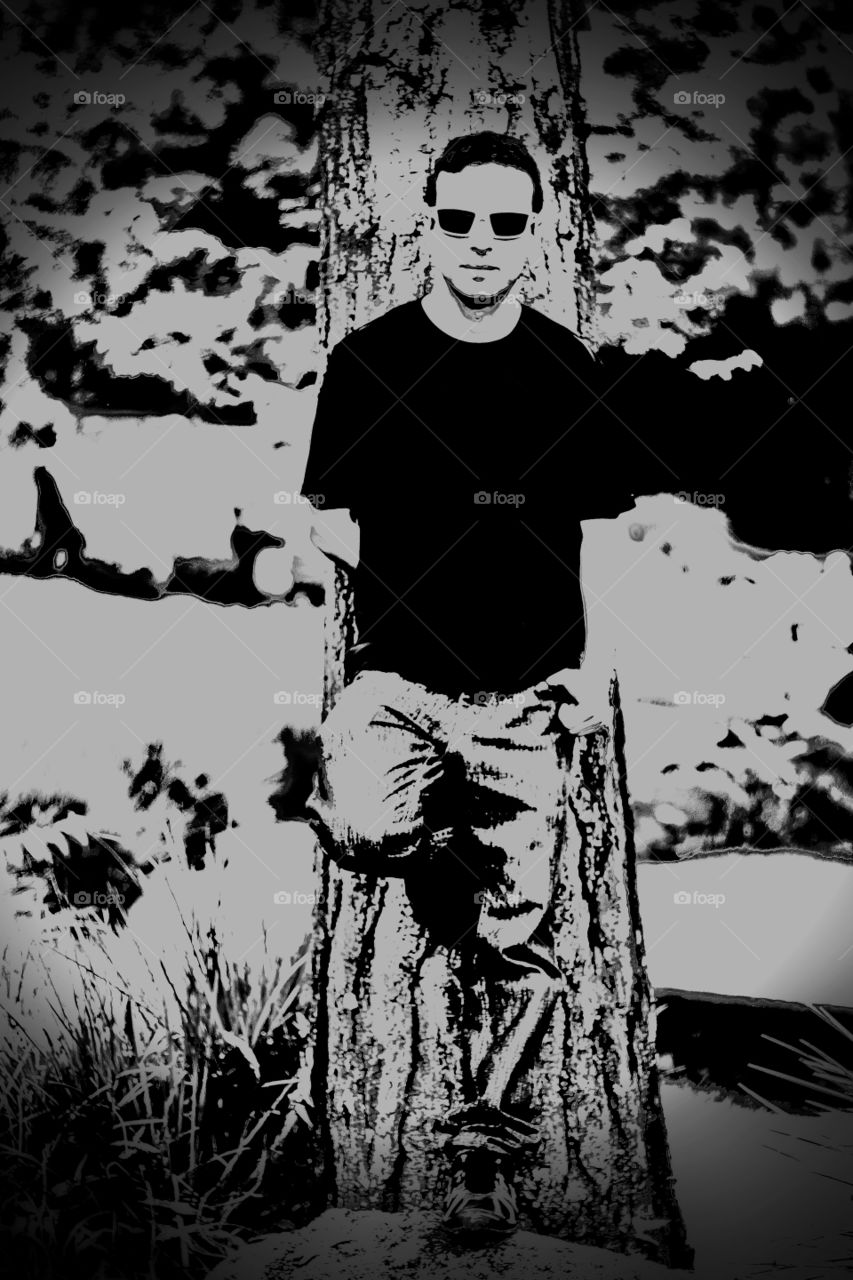 Preto e branco em estilo quadrinho