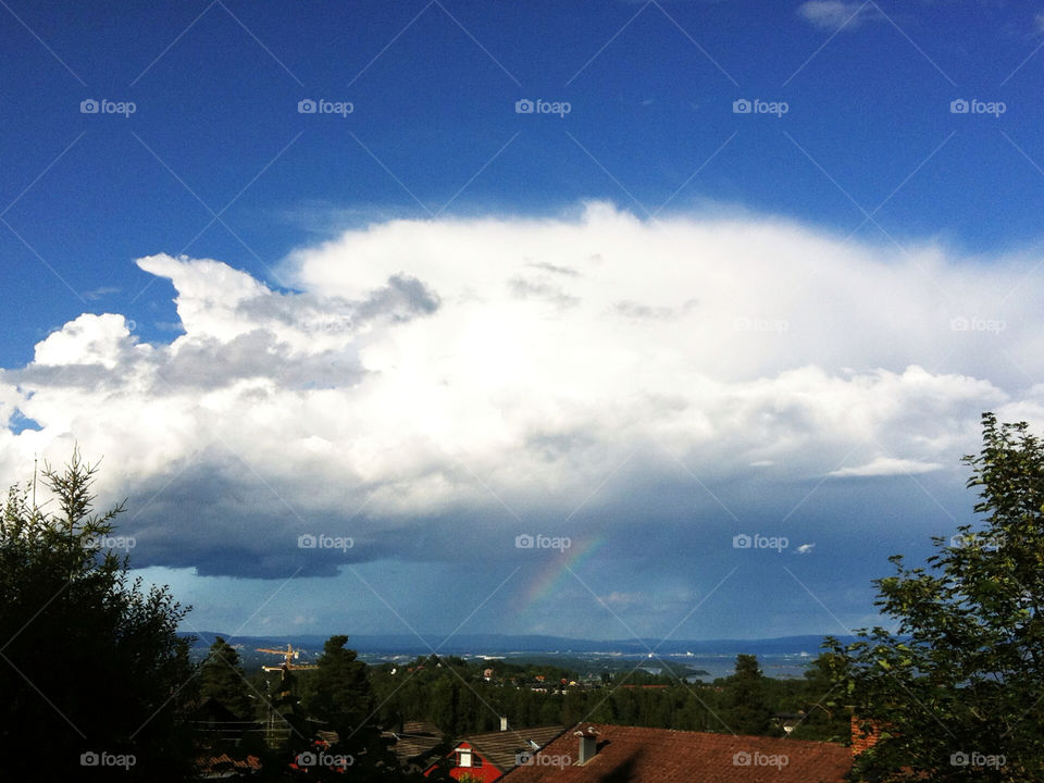 norway sky blue rainbow by greirik