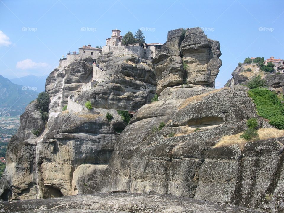 Monastery at the top of the rock in Meteores in Greece