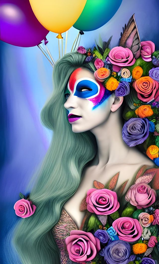 AI Art - Coleção damas floridas